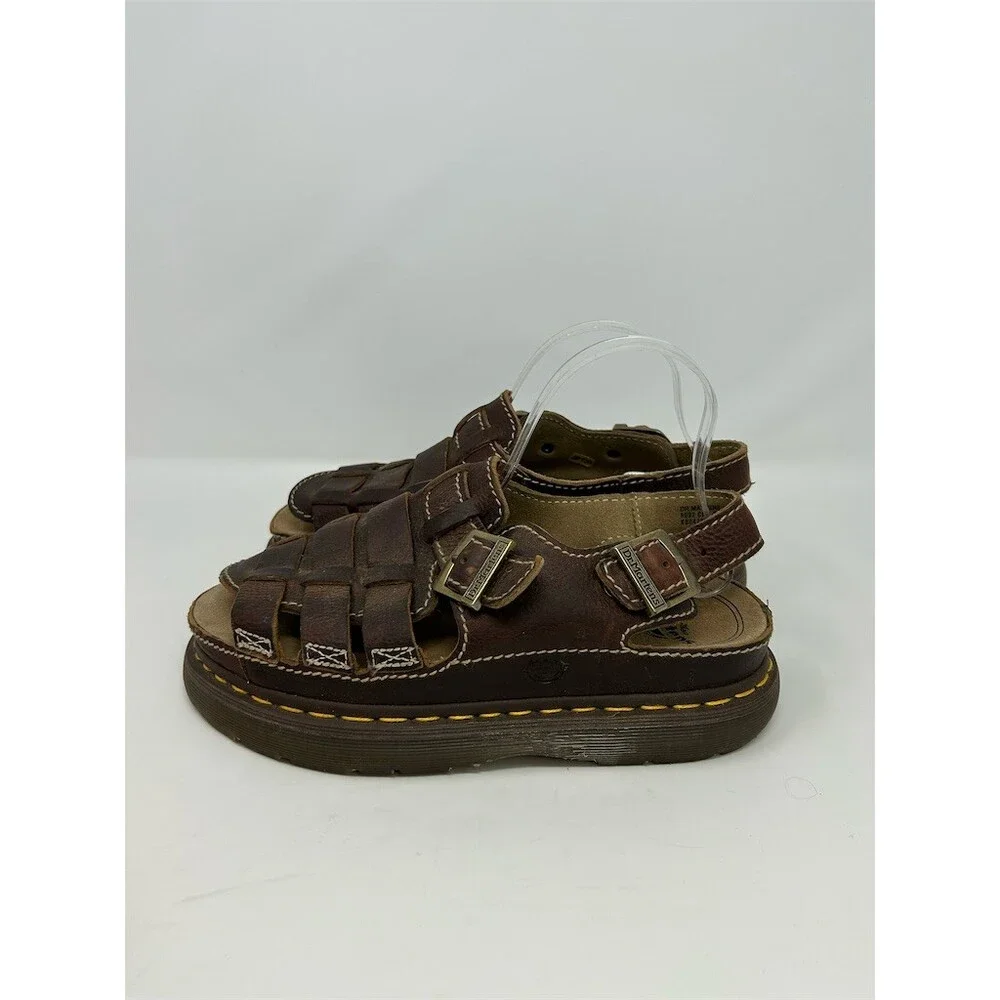 Dr. Martens Mens Fisherman Sandals Brown Double Buckle Platform Sole Size 10